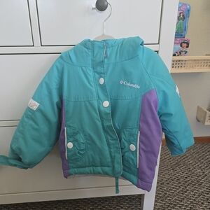 Columbia Kids' Toddler Girls Aqua and Lavender Puffer Jacket